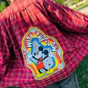 Disney Mickey Mouse up cycled flannel